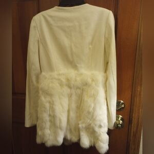 Cream Colored Coat With Faux Fur